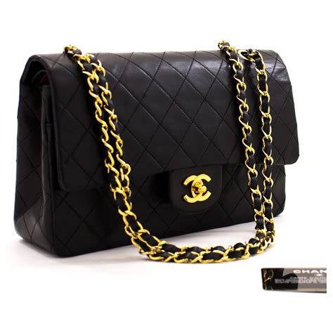 chanel black purse with black chain